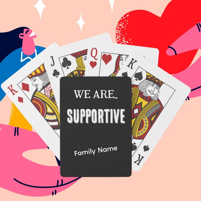 Baraja De Cartas Personaliza "Kind" y "Family Name B&W Game Night" (Subido por el creador)