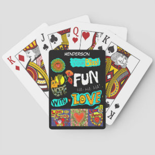 Baraja De Cartas Personaliza NOMBRE Fun Trendy Personalizado Collag