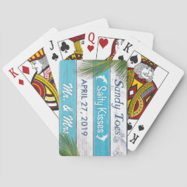 Baraja De Cartas Personalizable de besos salados de arena turquesa