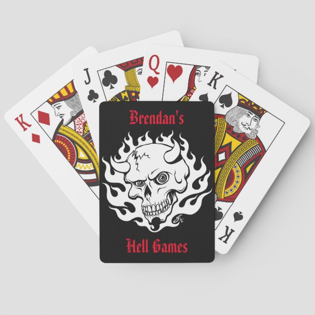 Baraja De Cartas Personalizable Demonio en llamas (Reverso)
