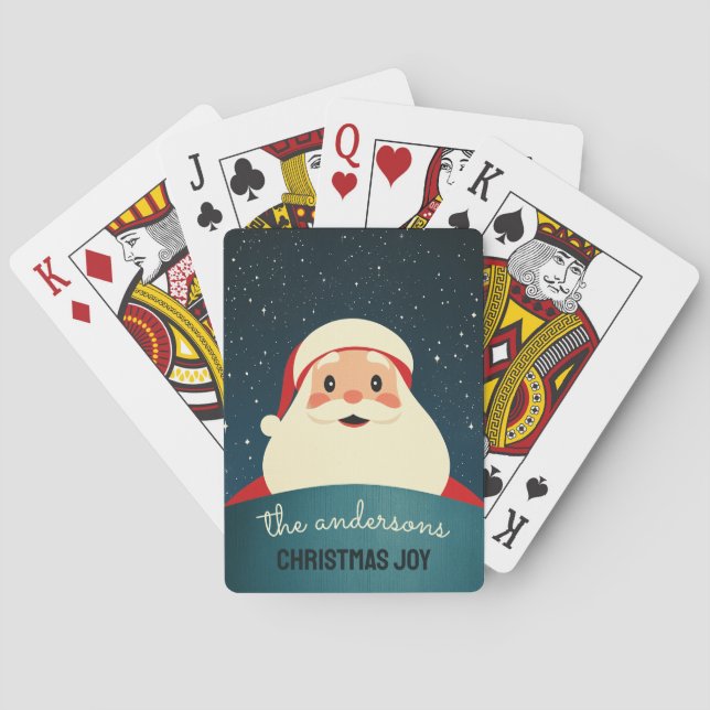 Baraja De Cartas Personalizable Feliz Santa (Reverso)