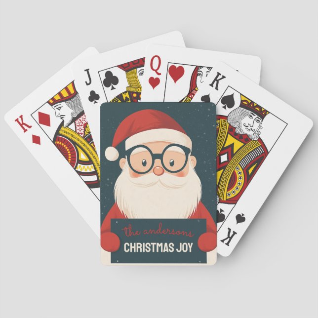 Baraja De Cartas Personalizable Feliz Santa (Reverso)