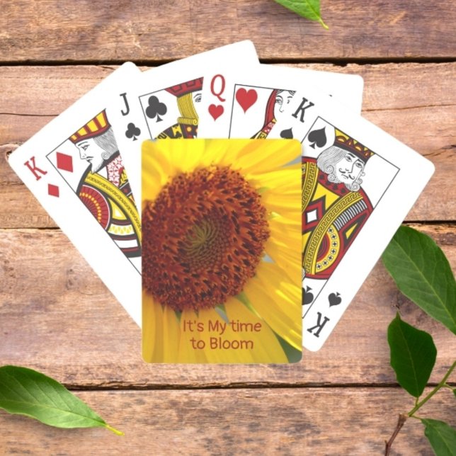 Baraja De Cartas Personalizable floral botánico de girasol (Subido por el creador)