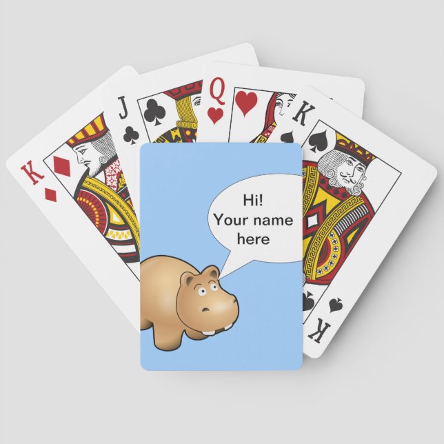 Baraja De Cartas personalizable hippo personalizado completo (Reverso)