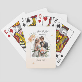 Baraja De Cartas Personalizable Novia y Groom Peach