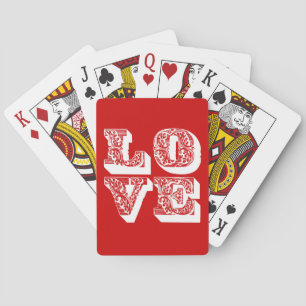 Baraja De Cartas Personalizable Retro LOVE Square