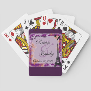 Baraja De Cartas Personalizable romántico eiffel Tower jugando cart