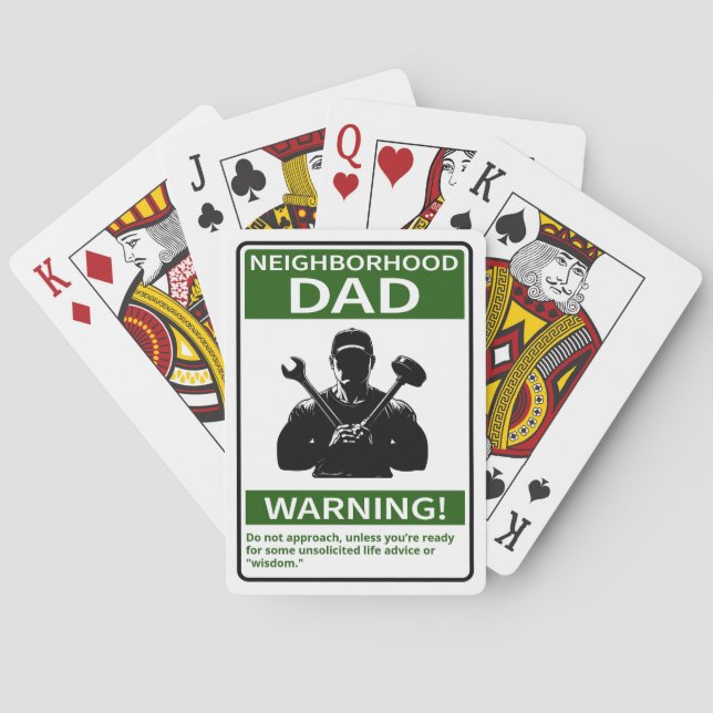 Baraja De Cartas Personalizable Vecindario Papá Rótulo Verde (Reverso)