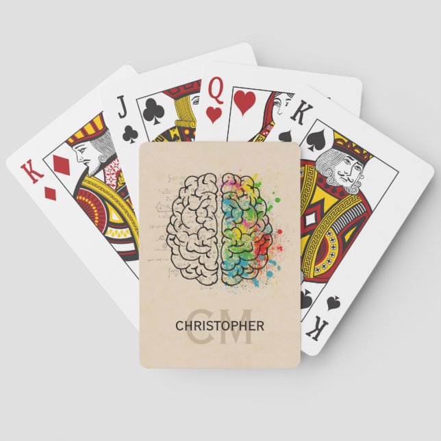 Baraja De Cartas Personalización Del Cerebro Humano De Izquierda Y  (Reverso)
