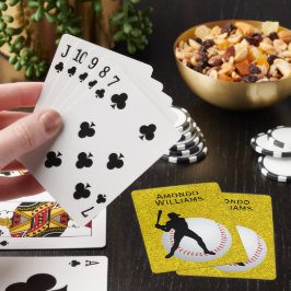 Baraja De Cartas Personalización del jugador de béisbol y silueta