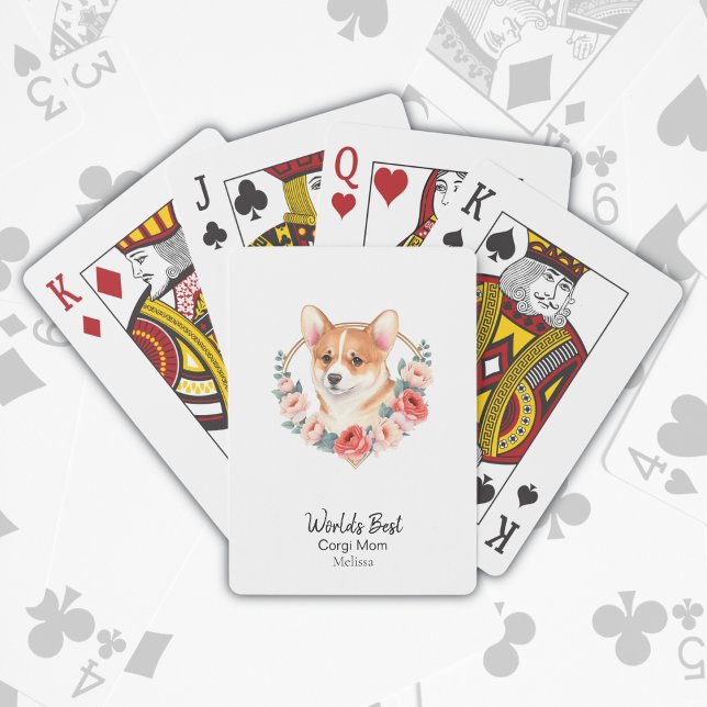 Baraja De Cartas Personalizada la mejor madre de perro del mundo de (World's Best
Corgi Mom!)
