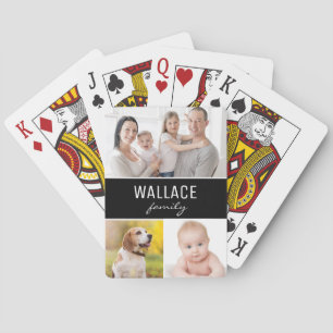 Baraja De Cartas Personalizado 3 Fotos familiares Colección simple