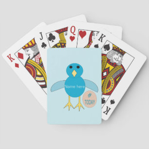 Baraja De Cartas Personalizado Blue Birthday Boy Chick Jugando tarj
