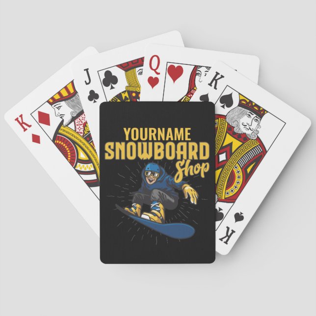 Baraja De Cartas Personalizado Boarder Snowboarding Shop Big Air (Reverso)
