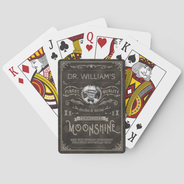 Baraja De Cartas Personalizado Brown de la medicina del Hillbilly (Reverso)