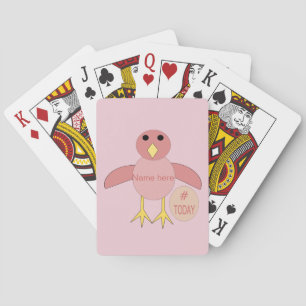 Baraja De Cartas Personalizado Chica de cumpleaños rosado Chick Jug