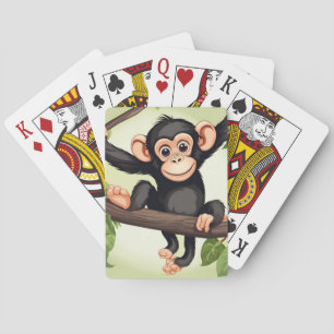 Baraja De Cartas Personalizado chimpancé loco gracioso