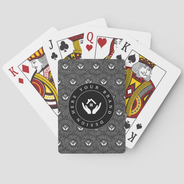 Baraja De Cartas Personalizado Classic Business Logo & QR Code (Reverso)