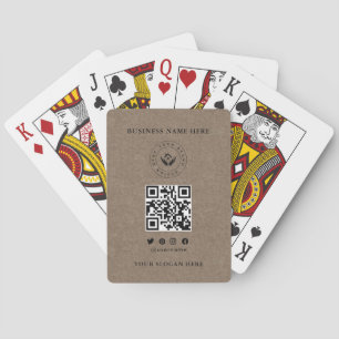 Baraja De Cartas Personalizado Classic Business Logo & QR Code