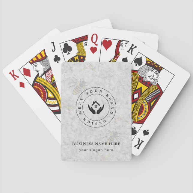 Baraja De Cartas Personalizado Classic Business Logo & QR Code (Reverso)