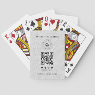 Baraja De Cartas Personalizado Classic Business Logo & QR Code