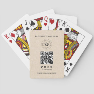 Baraja De Cartas Personalizado Classic Business Logo & QR Code