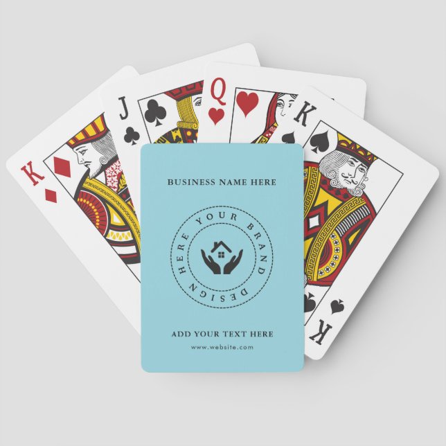Baraja De Cartas Personalizado Classic Business Logo & QR Code (Reverso)