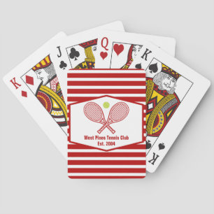 Baraja De Cartas Personalizado Club Campestre de Tenis Red Stried