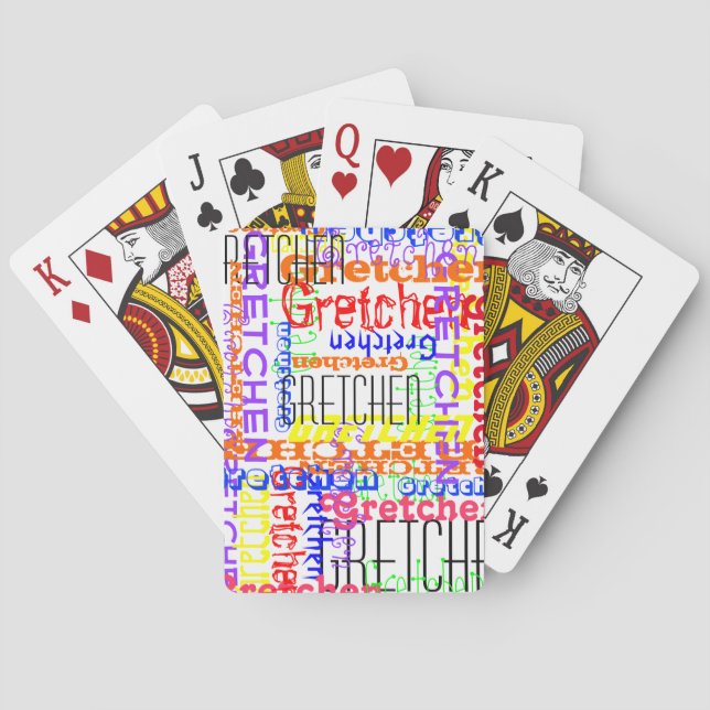 Baraja De Cartas Personalizado colorido de nombres personalizado (Reverso)