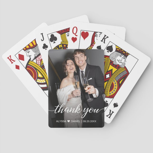 Baraja De Cartas Personalizado Compromiso Boda de fotos Gracias gui (Reverso)