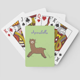 Baraja De Cartas Personalizado de alpaca marrón feliz