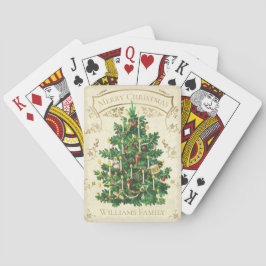 Baraja De Cartas Personalizado de árbol de navidad vintage