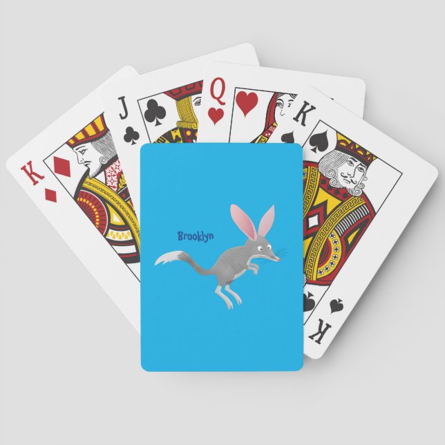 Baraja De Cartas Personalizado de bilby australiano feliz (Reverso)