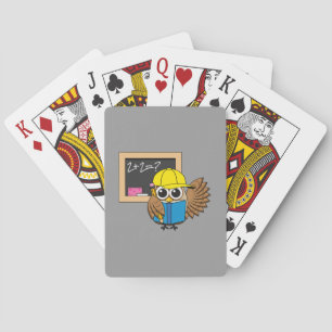 Baraja De Cartas Personalizado de Búho Estudiantil Cute