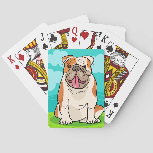 Baraja De Cartas Personalizado de Bulldog en inglés (Reverso)