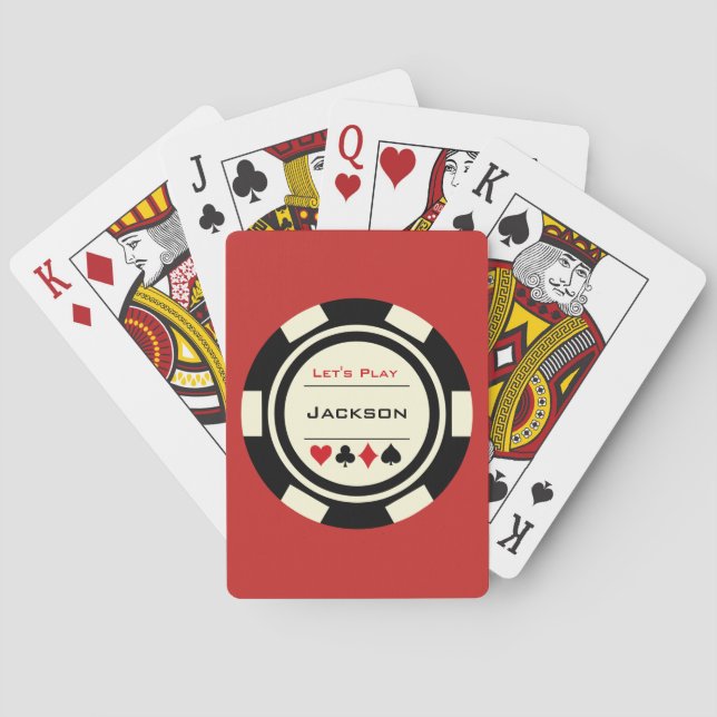 Baraja De Cartas Personalizado de Chip Black White Casino Poker (Reverso)