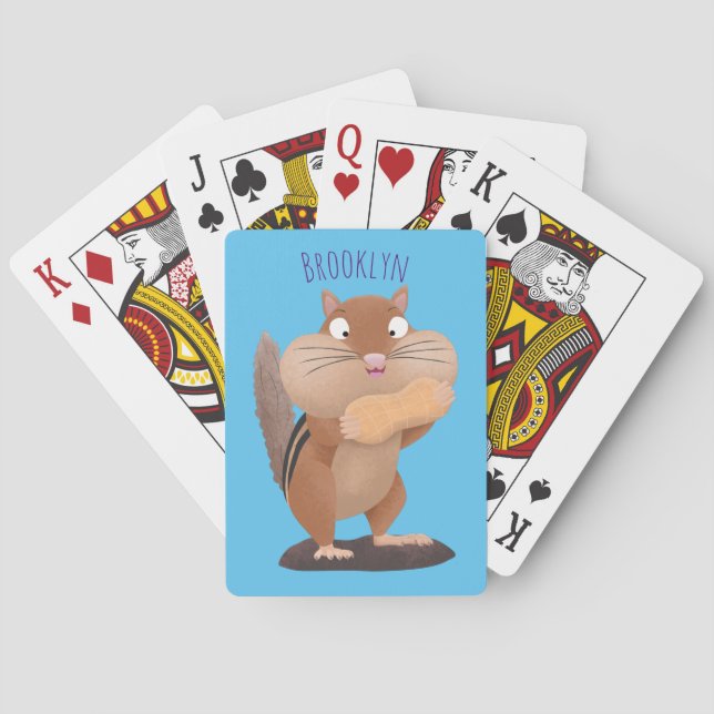 Baraja De Cartas Personalizado de chipmunk de grandes mejillas grac (Reverso)