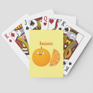 Baraja De Cartas Personalizado de cítricos de feliz naranja