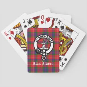 Baraja De Cartas Personalizado de Clan Fraser Escudo Badge y Tartan