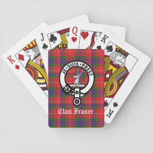 Baraja De Cartas Personalizado de Clan Fraser Escudo Badge y Tartan