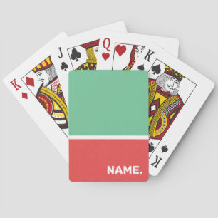 Baraja De Cartas Personalizado de color verde de la menta coral dis