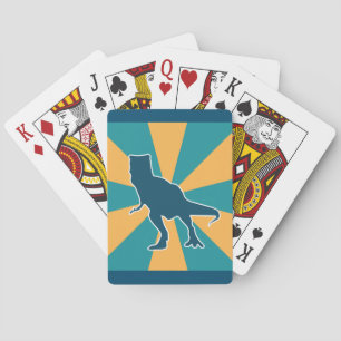 Baraja De Cartas Personalizado de dinosaurios T-rex enojado amarill