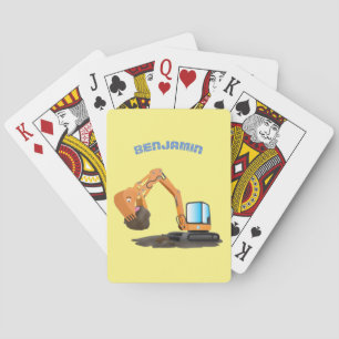 Baraja De Cartas Personalizado de excavadora de naranja cúpula