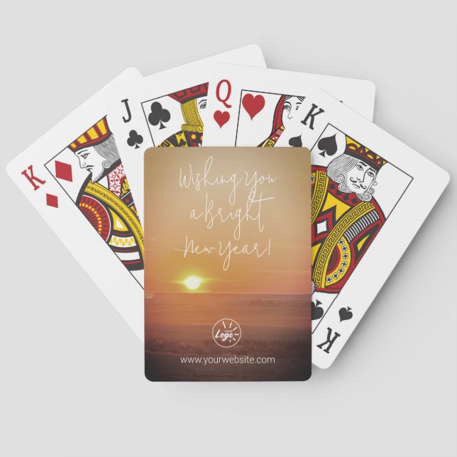 Baraja De Cartas Personalizado de fotografía de Año Nuevo Feliz (Reverso)