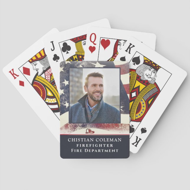 Baraja De Cartas Personalizado de fotografía de combatiente de ince (Reverso)