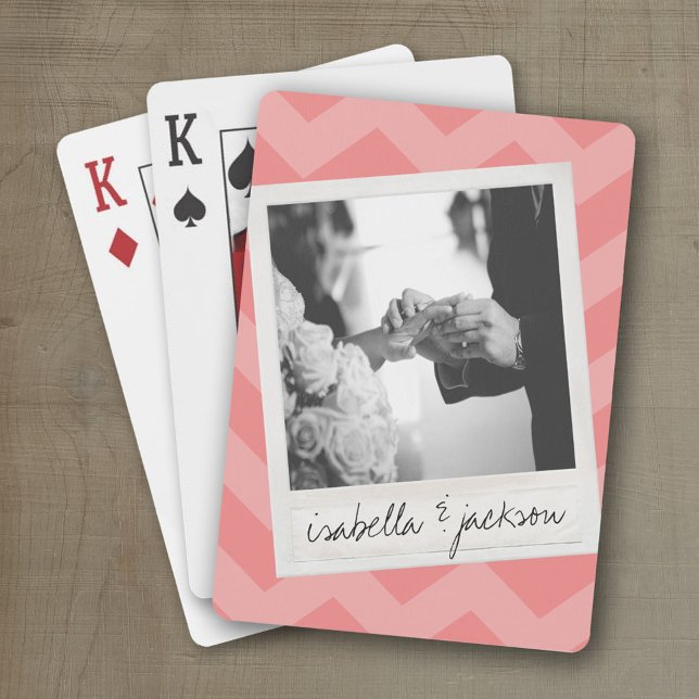 Baraja De Cartas Personalizado de fotograma retro fotográfico de In (Wedding and Anniversary Playing Cards - Personalize with your photo and information)