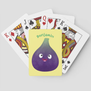 Baraja De Cartas Personalizado de fruta púrpura feliz