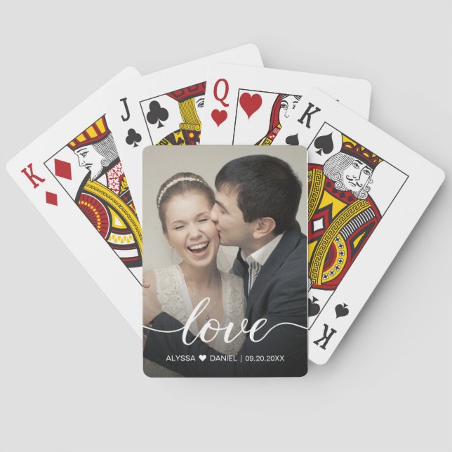 Baraja De Cartas Personalizado de guión de amor Foto Favoritos de b (Reverso)