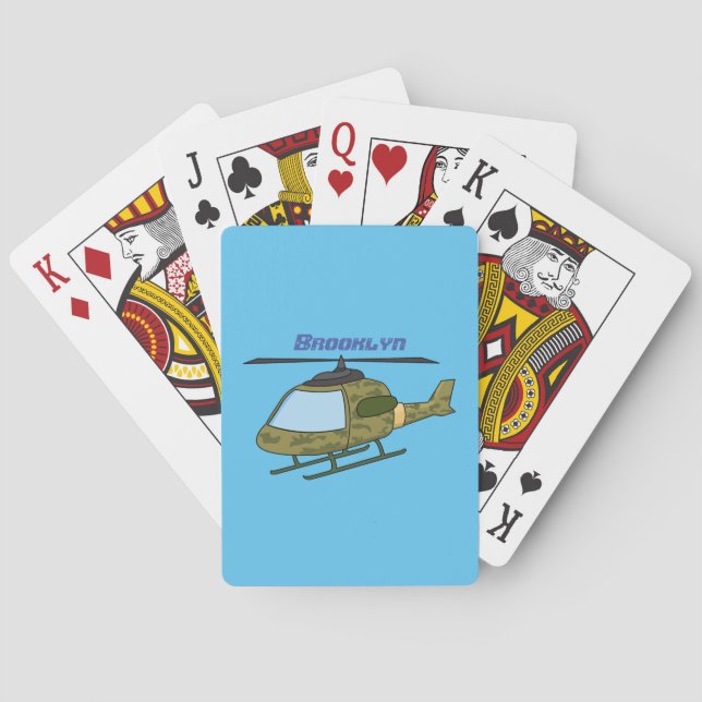 Baraja De Cartas Personalizado de helicópteros de camoflage del ejé (Reverso)