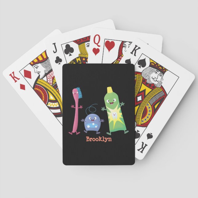 Baraja De Cartas Personalizado de hilo dental de cepillo de dientes (Reverso)